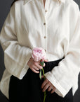 White Long Linen Shirt