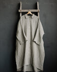 B&W Stripe Linen Shirt Dress