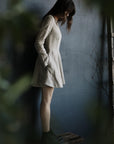 Natural Short Fitted Linen Dress