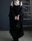 Black Mini Round Linen Bag