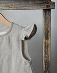 Natural Linen Shirt with Wings, Size 4-5 years, Pink mushroom embroidery (STOCK)