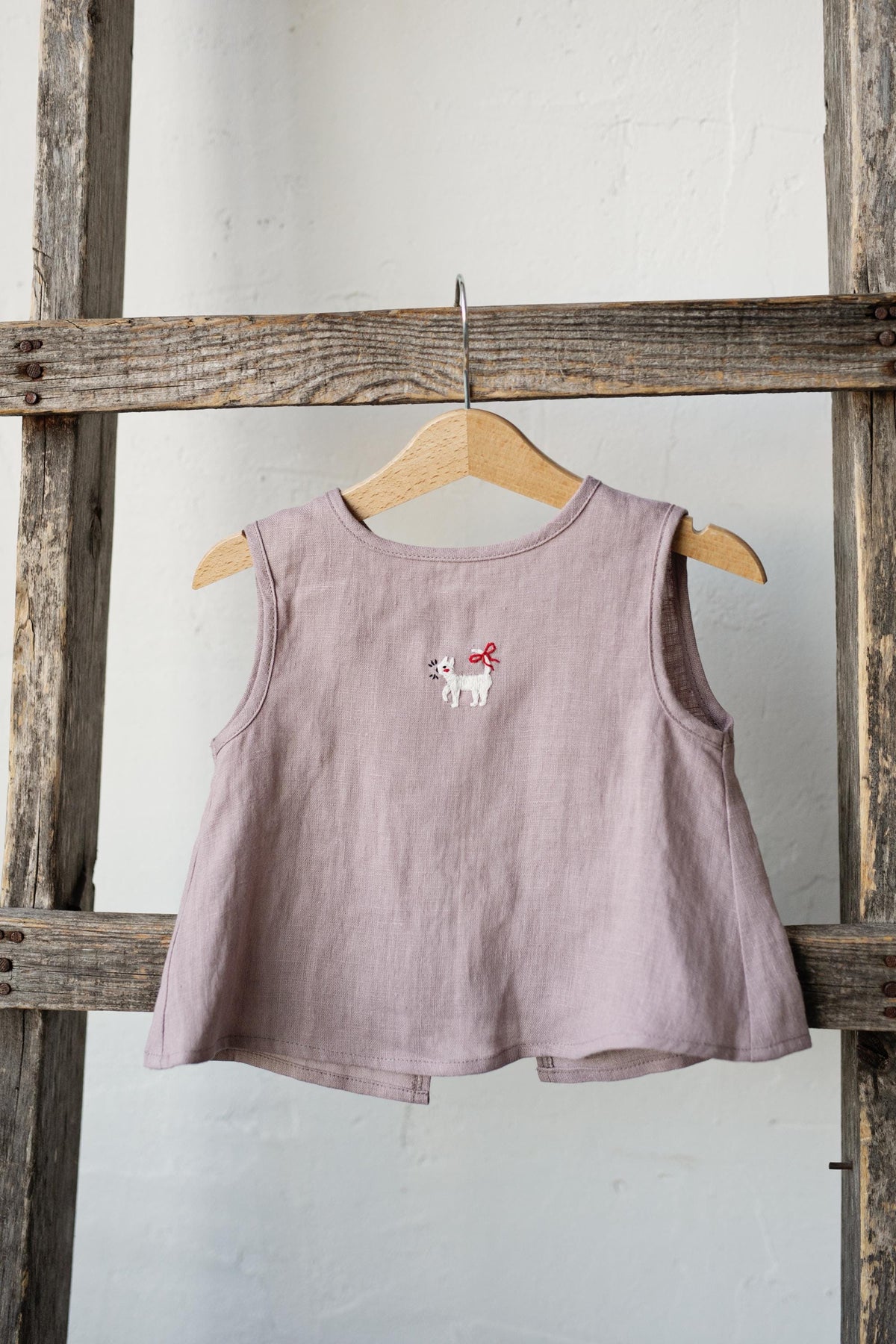 Lavender Ribbon Linen Shirt