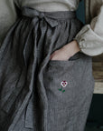 Brown Stripe Linen Apron Skirt