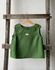 Apple Green Sleeveless Linen Shirt