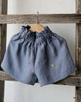 Dusty Blue Linen Shorts