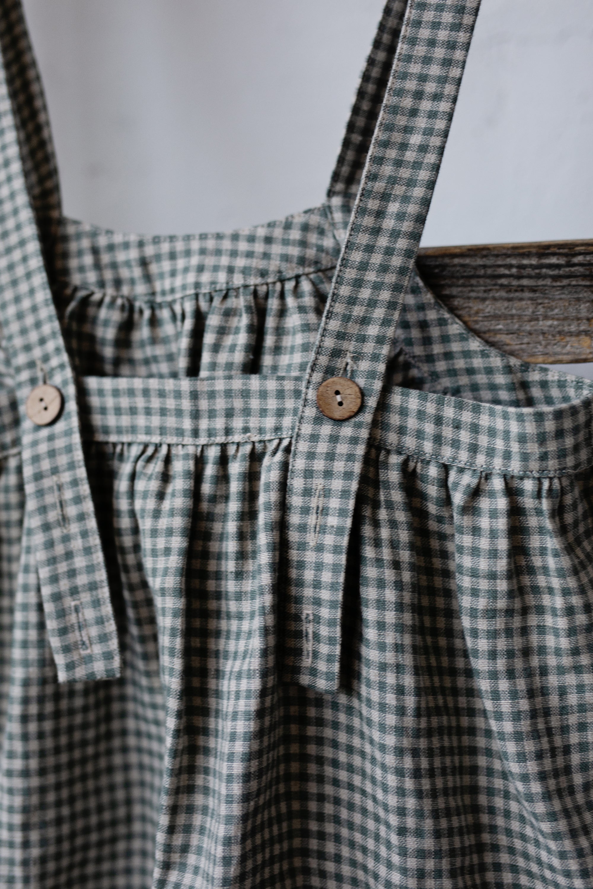 Green Gingham Sirena Linen Dress