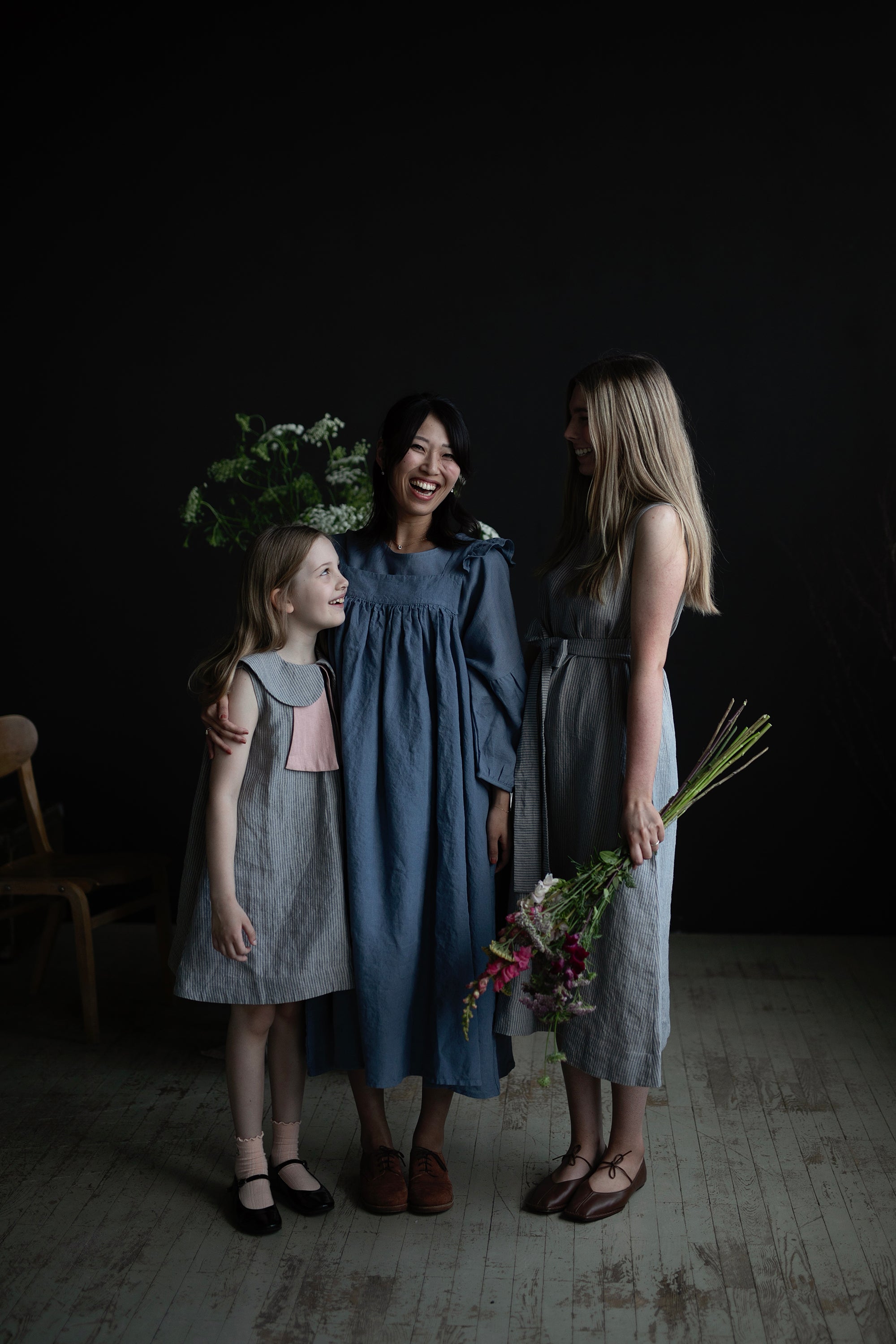 Dusty Blue Prairie Linen Dress
