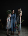 Dusty Blue Prairie Linen Dress