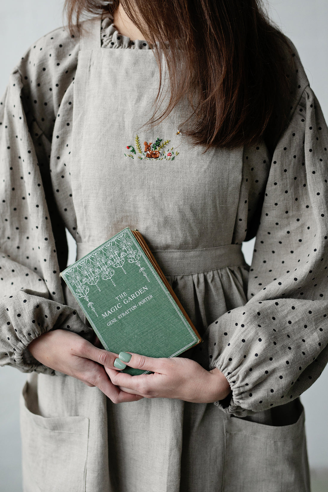 Natural Long Cross Back Pinafore