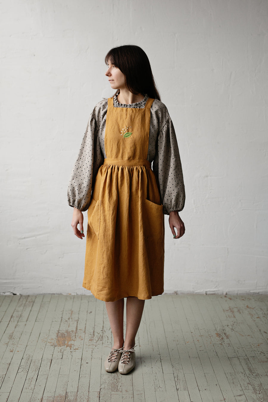 Mustard Midi Cross Back Pinafore