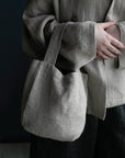 Natural Mini Round Linen Bag