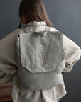 B&W Stripe Linen Backpack
