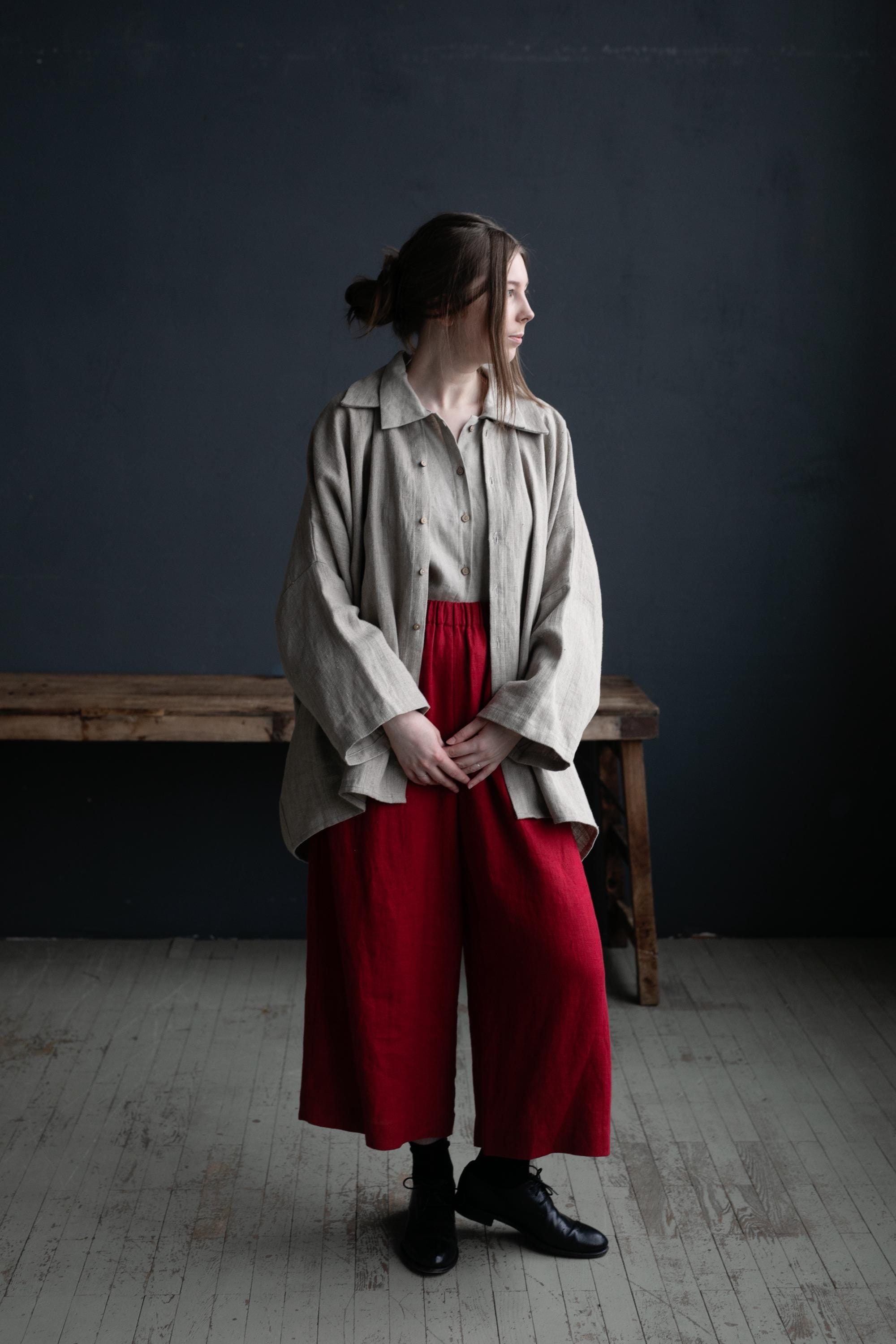Natural Long Linen Shirt