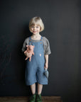 Dusty Blue Linen Overalls