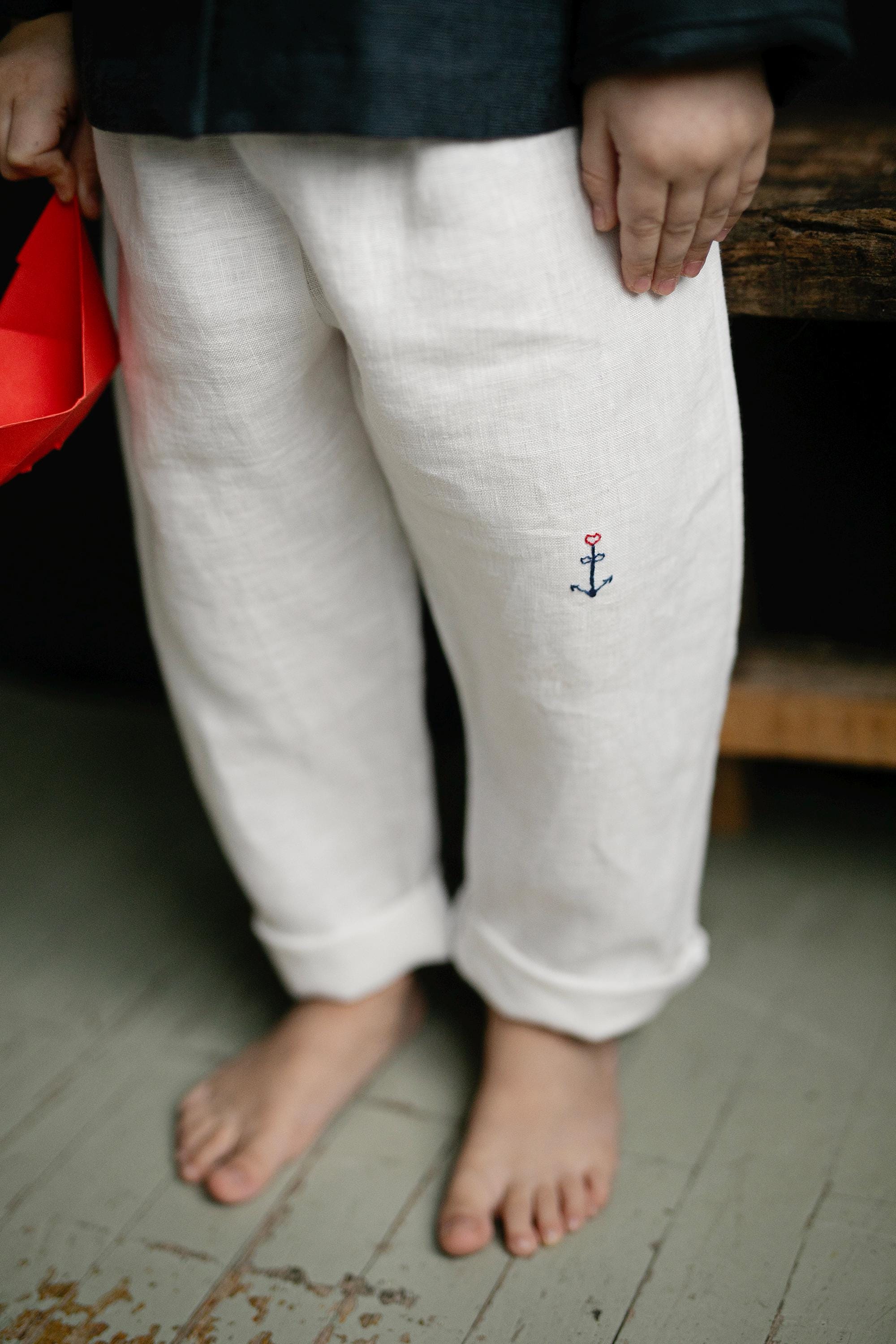 White Sailor Linen Pants