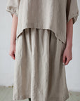 Natural Classic Midi Linen Skirt, Size S (STOCK)