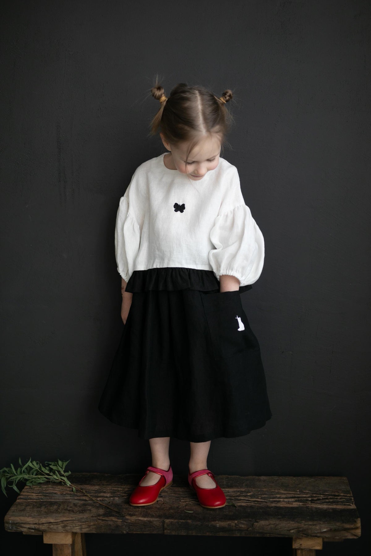 White Balloon Linen Top