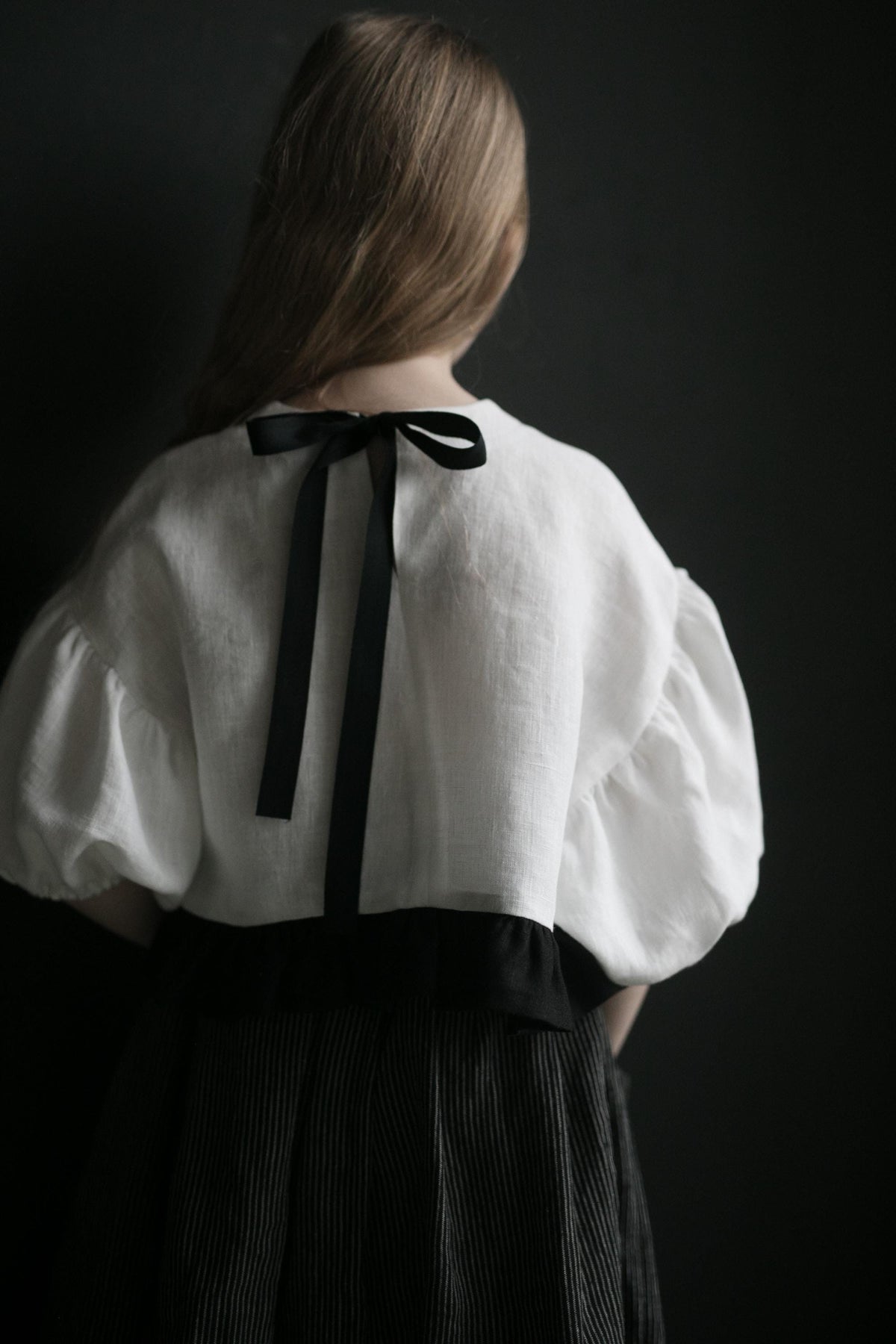 White Balloon Linen Top