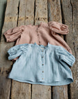 Dusty Rose Ruffle Candy Linen Shirt