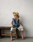 Dusty Blue Ribbon Linen Shirt