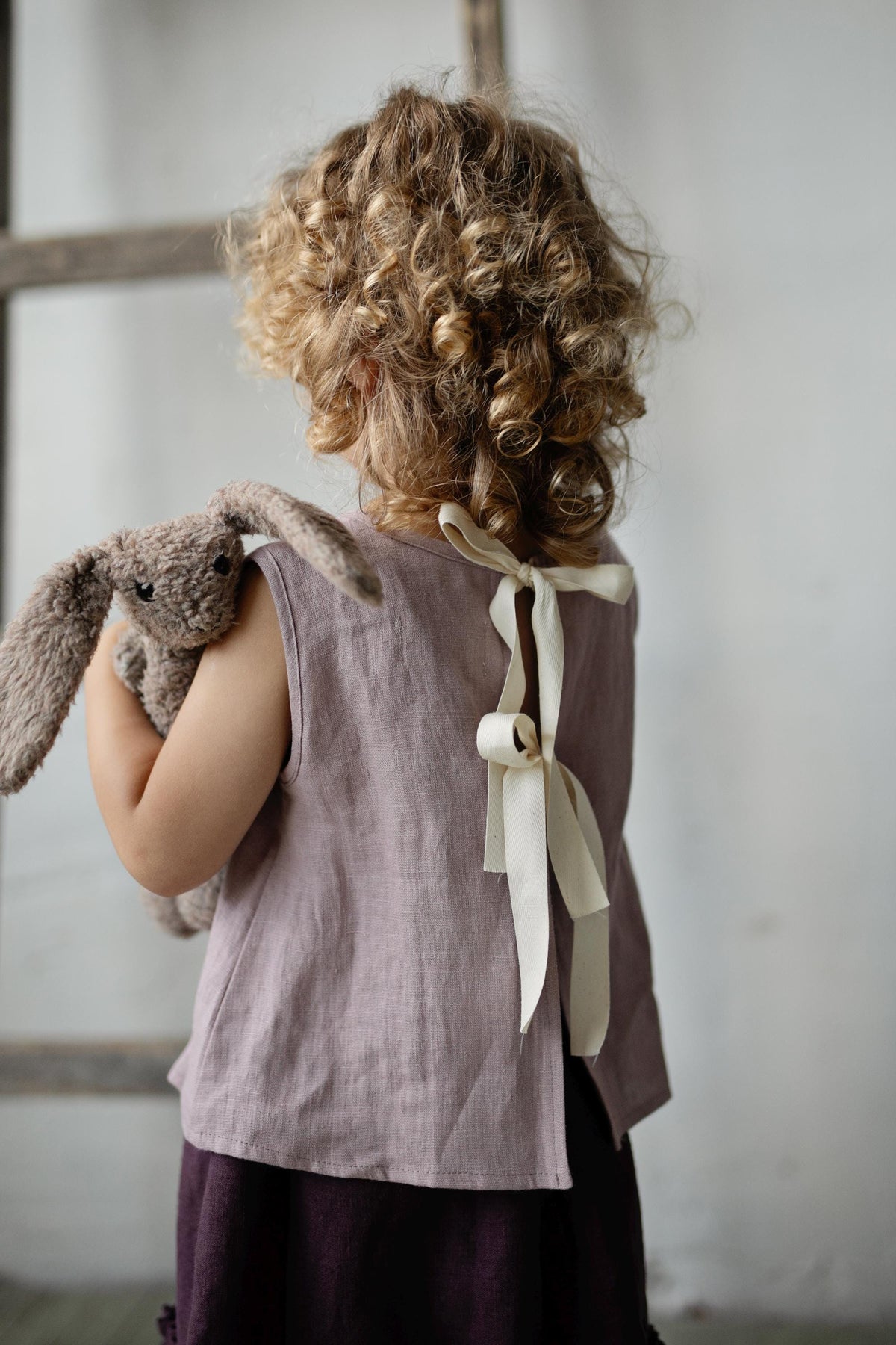 Lavender Ribbon Linen Shirt