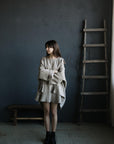 Natural Short Fitted Linen Dress