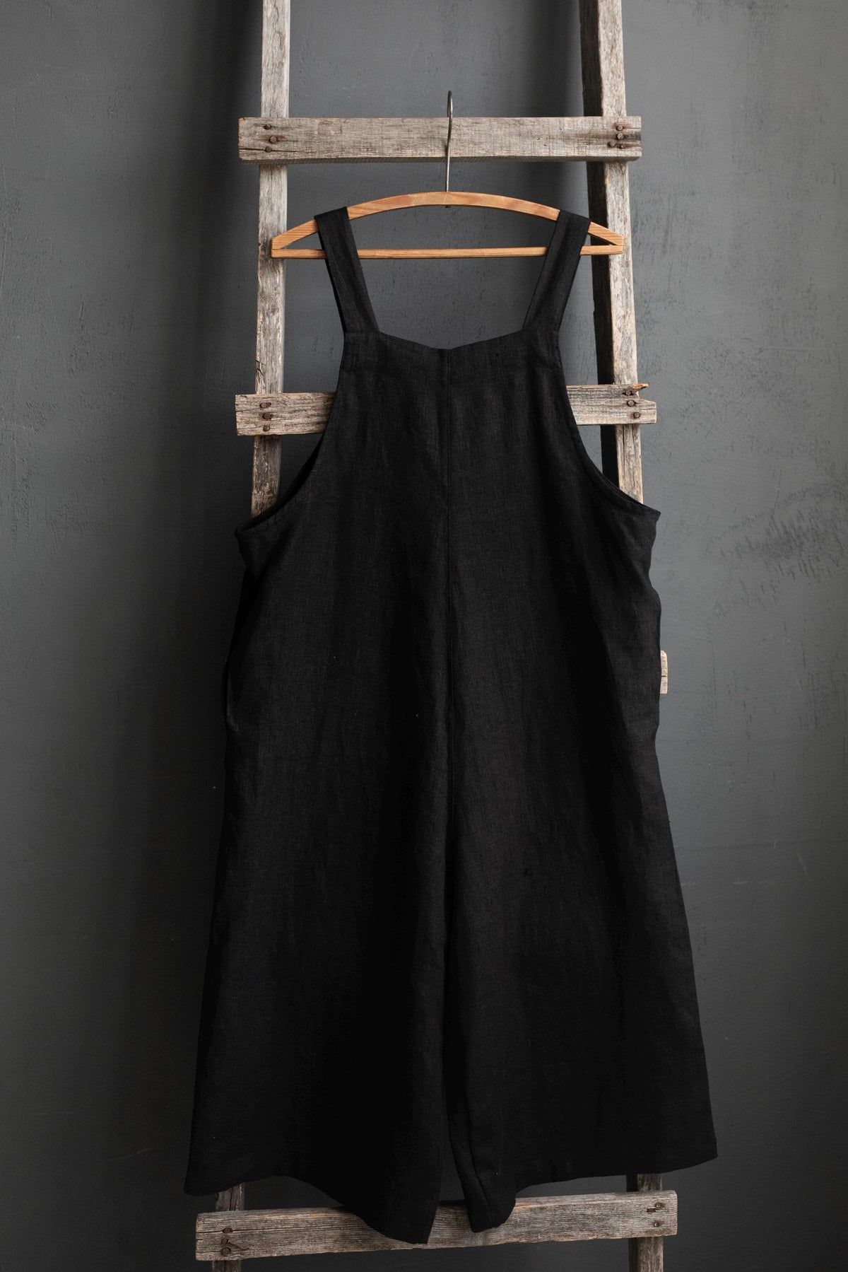 Black Linen Overalls