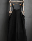 Black Linen Overalls