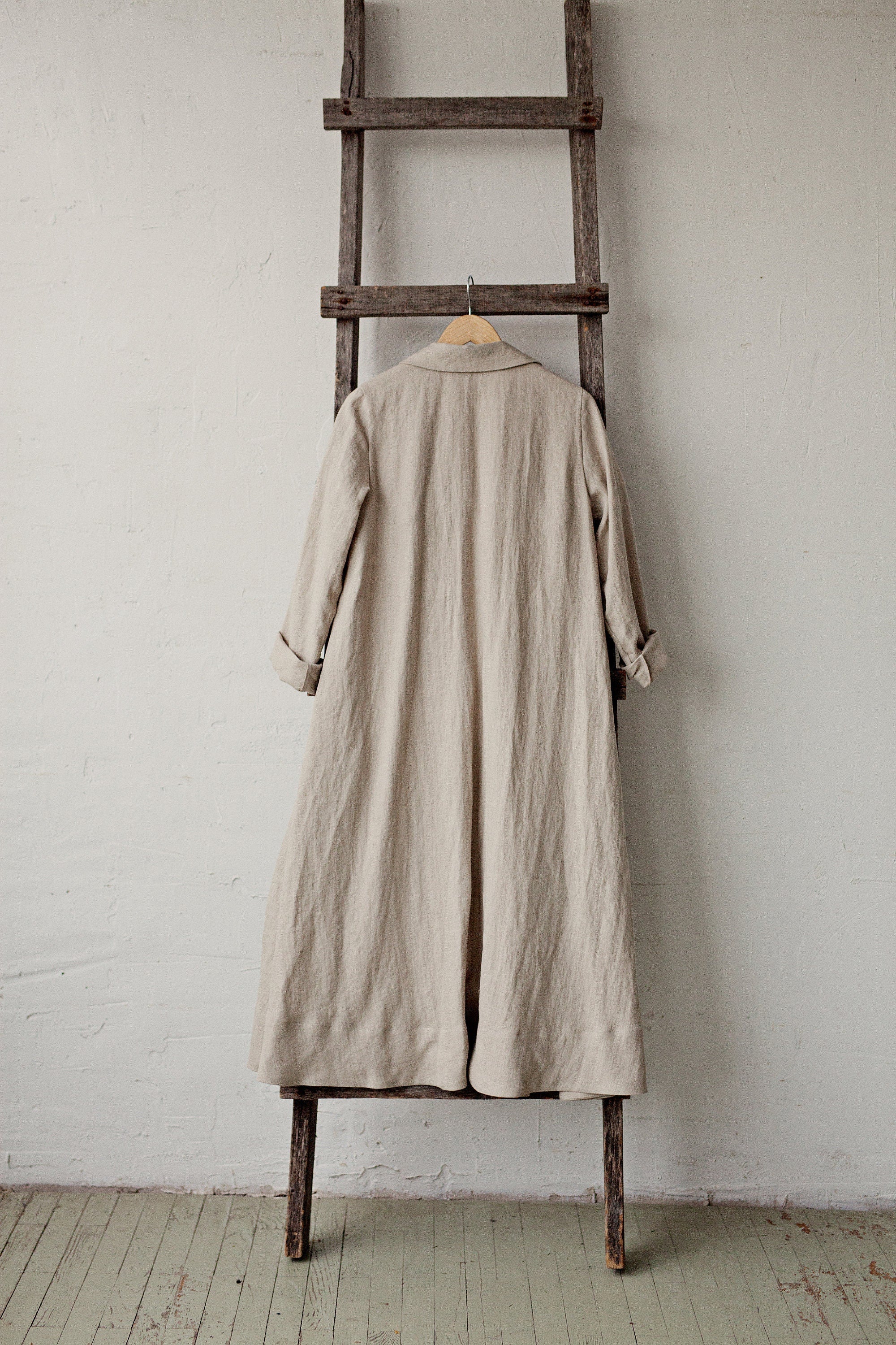 Natural Jane Austen Linen Coat, Sizes S &amp; L (STOCK)