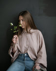 Pastel Pink Long Linen Shirt