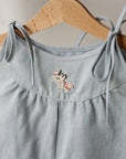 Baby Blue Linen Romper