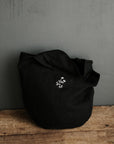 Black Small Round Linen Bag