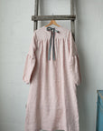 Pink Polka Dot Victorian Linen Dress, Size M (STOCK)