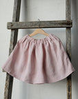 Baby Pink Simple Midi Linen Skirt