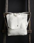 White Linen Backpack
