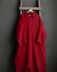 Cherry Linen Shirt Dress