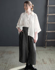 White 3/4 Linen Shirt
