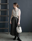 Natural Mini Round Linen Bag