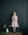 Baby Pink Violet Linen Dress