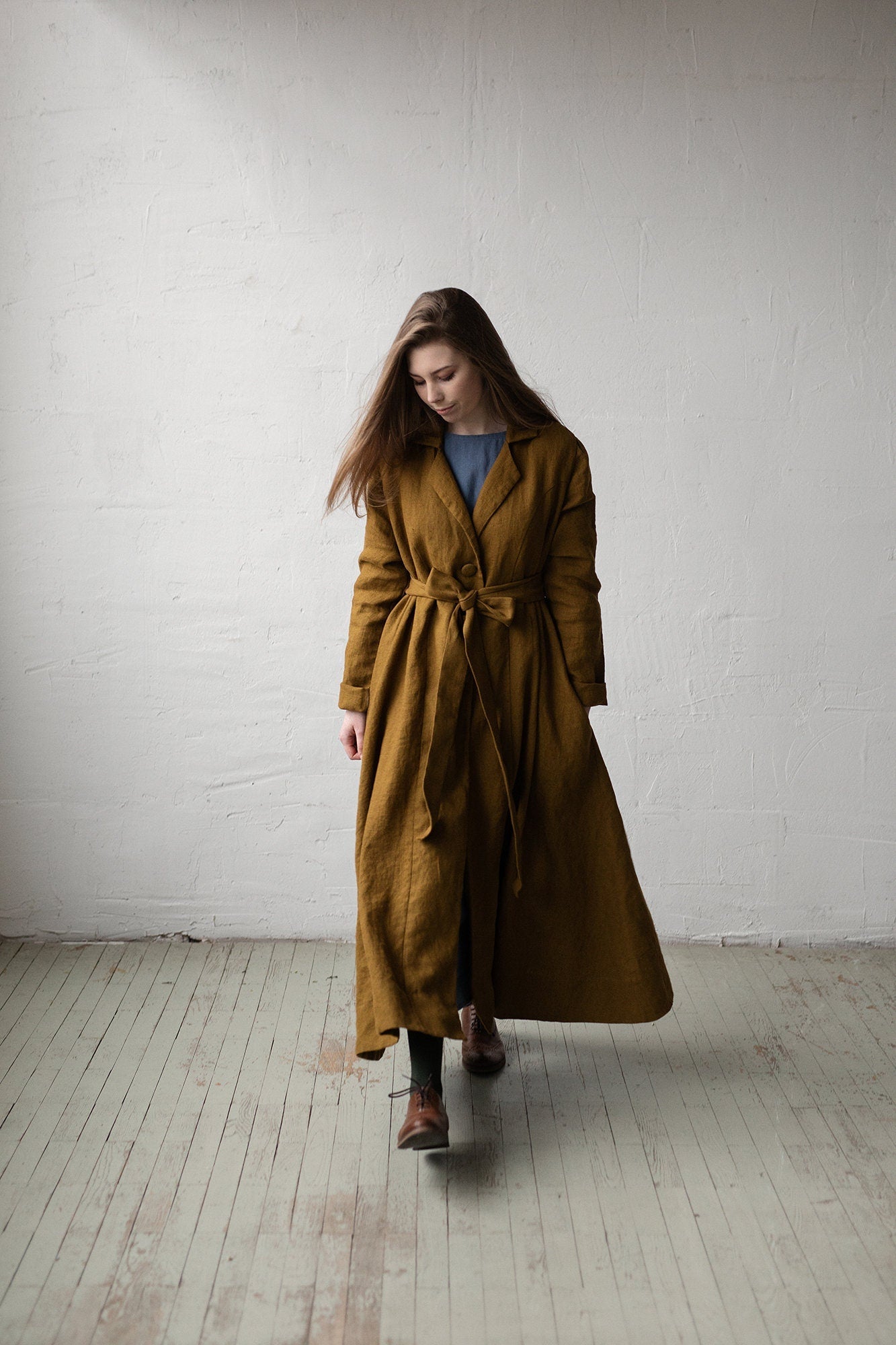 Amber Jane Austen Linen Coat, Size S (STOCK)