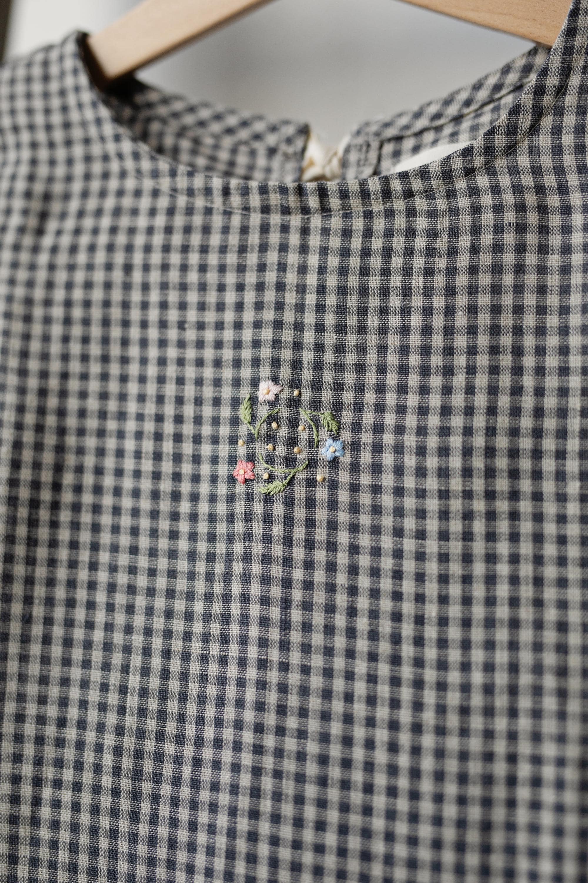 Grey gingham Fairy Linen Dress