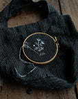 Midnight Stripe Mini Round Linen Bag