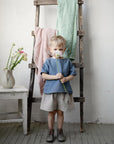 Dusty Blue Linen T-Shirt, 3-4 years (STOCK)