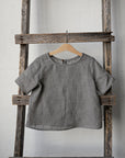 B&W Stripe Linen T-Shirt, 5-6 years (STOCK)
