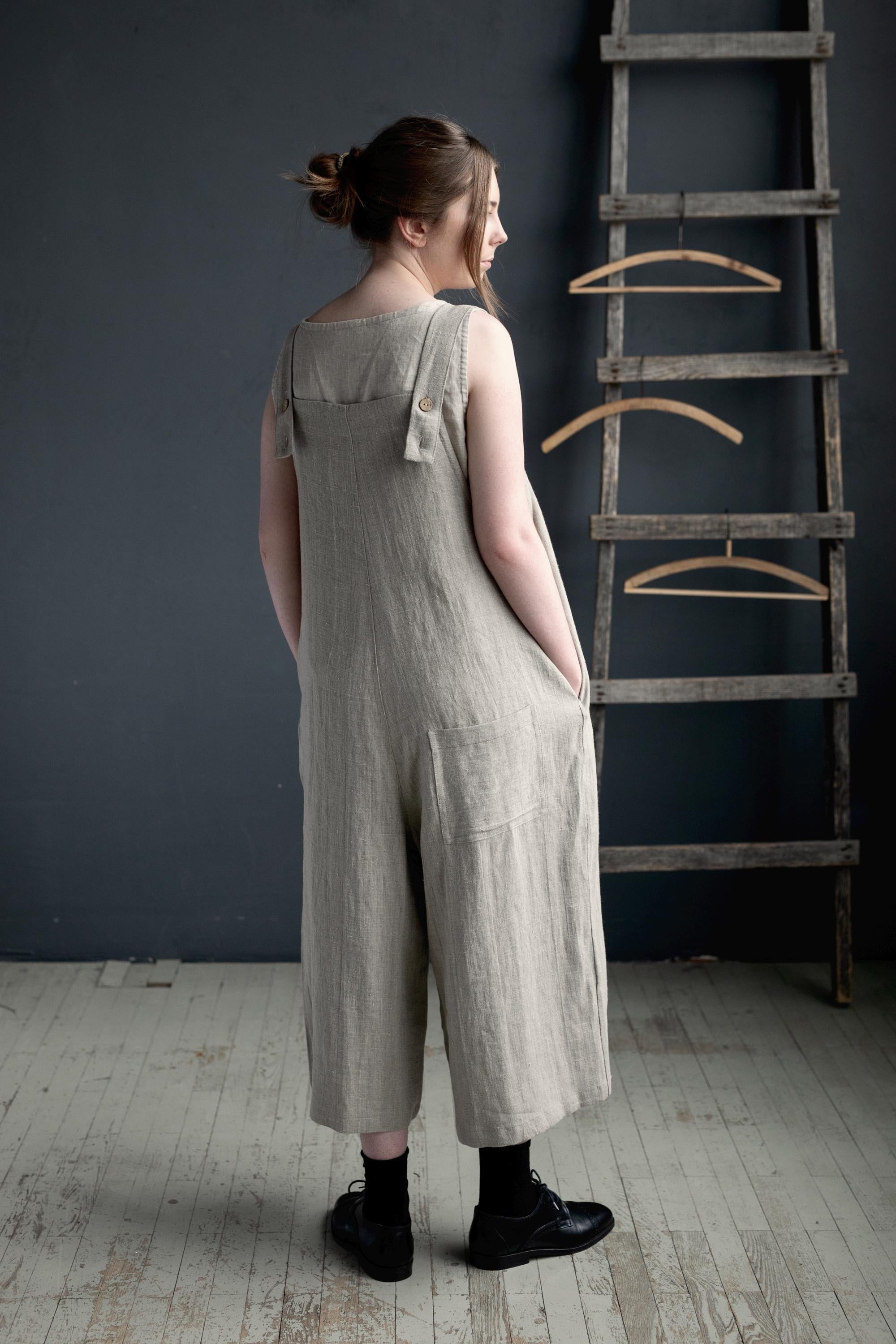 Natural Linen Overalls