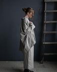 B&W Stripe Long Linen Shirt