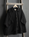 Black 3/4 Linen Shirt