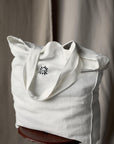 White Classic Large Linen Tote Bag