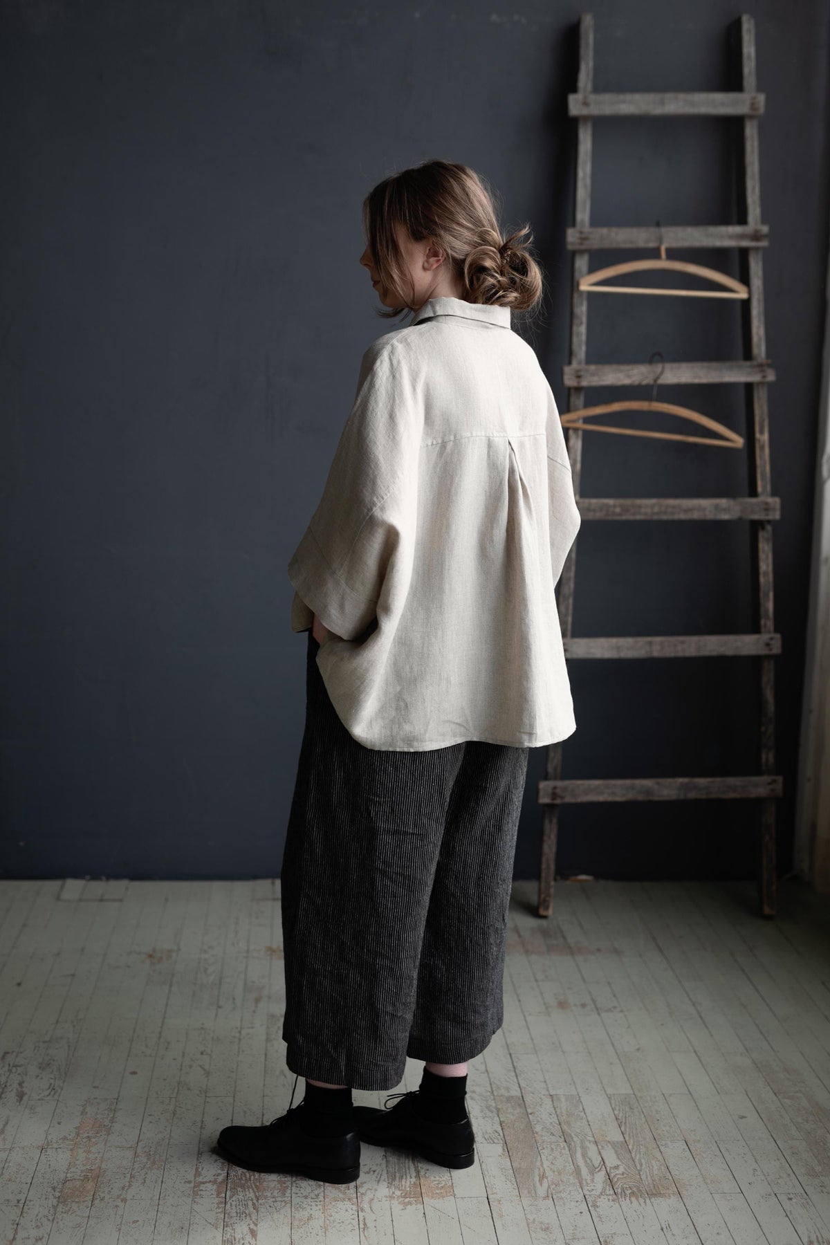 Natural 3/4 Linen Shirt