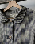 Grey gingham Peter Pan Collar Linen Jacket